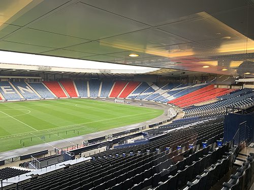 Hampden Park pitch, Glasgow, Scotland
